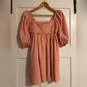 Abercrombie & Fitch Emerson Poplin Puff Sleeve Mini Dresss